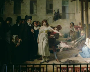 Philippe Pinel (1745-1826) Releasing Lunatics from Their Chains at the Salpetriere Asylum in Paris in 1795, 1886 (detail)