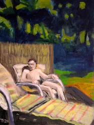 Man Lounging Outdoors