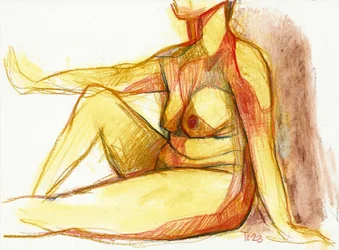 Reclining Nude Figure Drawing
