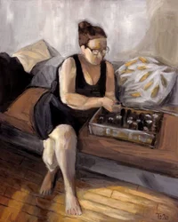 Woman Arranging Bottles