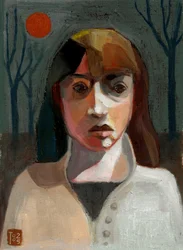Woman Under Red Sun