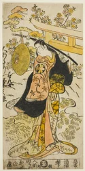 The Actor Segawa Kikunojo I as Hanjo in the play "Tsumagoi Sumidagawa," performed at the Nakamura Theater in the third month, 1733
