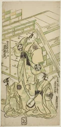 The Actors Ichimura Uzaemon VIII as Onio Shinzaemon and Onoe Kikugoro I as the courtesan Usugumo in the play Nanakusa Wakayagi Soga, performed at the Ichimura Theater in the first month, 1744