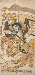 The Actor Ichimura Kamezo Fighting with the Aid of a Large Hatchet