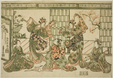 Entertainers Performing the Hobby-Horse Dance