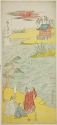 The Poet Ariwara no Narihira on the bank of the Sumida River