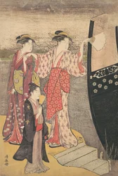 Disembarking from a Pleasure Boat on the Sumida River