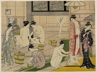 Kiyonaga Bathhouse Women