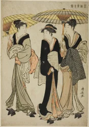 Under Umbrellas in a Shower, from the series 