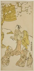 The Actors Segawa Kikunojo II, Ichikawa Komazo II, and Arashi Otohachi I in the play 