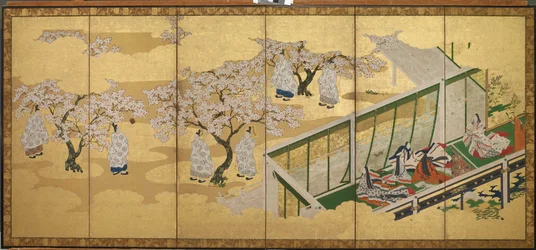 The Tale of Genji, Chapter 34; Kashiwagi catches sight of the Third Princess