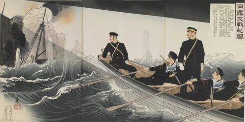 News of Russo-Japanese Battles: Navy Commander Hirose Takeo, Meiji period