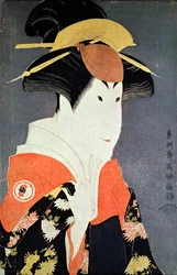 Head and shoulders of the kabuki actor Segawa Tomisaburo II as Yadorigi, wife of Ogishi Kurando, published in 1794