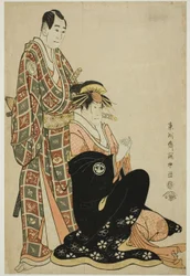 The Actors Segawa Kikunojo III as the Courtesan Katsuragi and Sawamura Sojuro III as Nagoya Sanza Motoharu