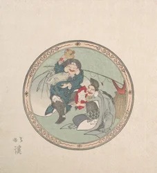 Ebisu and Daikoku, Two of the Seven Gods of Good Fortune