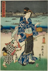 Evening Amusements at Ryogoku in the Eastern Capital