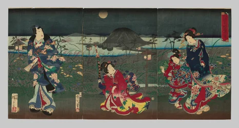 Genji Drawn in Different Styles: View of Akashi Bay