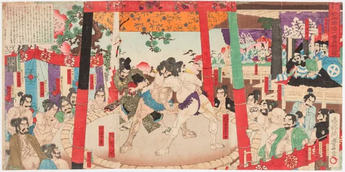 Sumo Wrestling Match Before Toyotomi Hideyoshi and Kato Kiyomasa