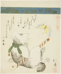 Cat Playing with a Toy Butterfly, from the Series 