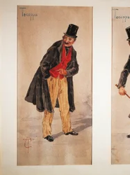 Character of Tecoppa created by Milanese actor Edoardo Ferravilla in 1874, watercolor by Tranquillo Cremona