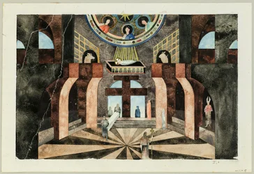 Stage design for the Tragedy Die Nibelungen by Friedrich Hebbel
