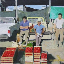 Three men selling tomatoes (San Juan, Argentina), 2014
