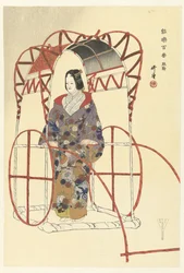 Scene from the No Play Yuya, Hundred Noh Plays (series title)