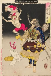 Tametomo’s Military Might Drives Away the Smallpox Demons