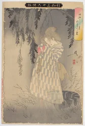 The Ghost of Okiku at Sarayashiki. From the Series New Forms of Thirty-six Ghosts