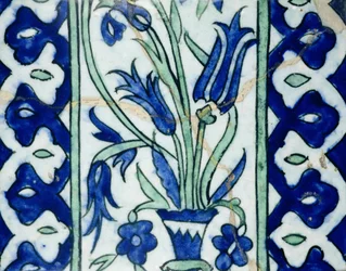 Isnik Tile with a Vase of Flowers and Borders