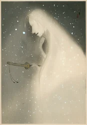 Ghost of a woman samurai with a sword
