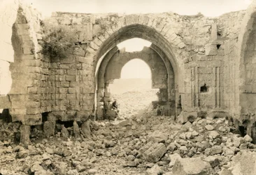 Interior of Byzantine Basilica, Amman, Jordan, circa 1920