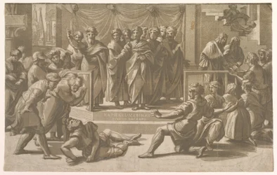 The Death of Ananias, Surrounded by Apostles