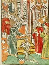 Accolade for Heinrich von Ulm by Emperor Sigismund During the Council of Constance
