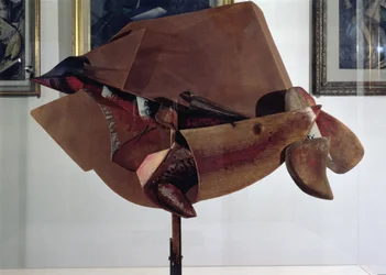 Dynamism of a Horse in Movement and Houses