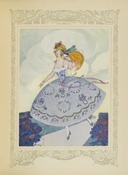 Chéri flew on the shoulder of Zelie, who was delighted with the sweetness of this little animal, illustration from 