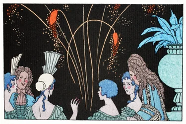 Fireworks by moonlight