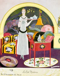 Modern-style scene, theatrical setting