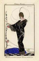 Woman in Embroidered Velvet Coat, Powdered Golden Hair