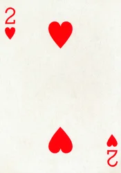 2 of Hearts from a deck of Goodall & Son Ltd. playing cards, c1940