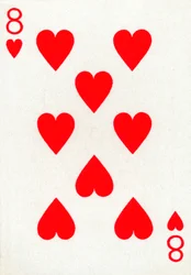 8 of Hearts from a deck of Goodall & Son Ltd. playing cards, c1940