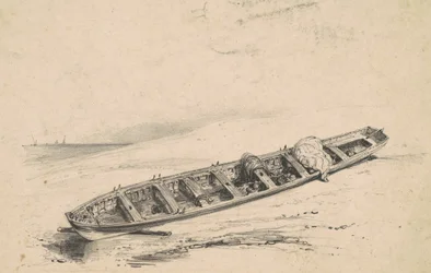 A Beached Longboat, 19th century