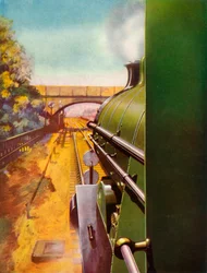 A Clear Road from the cab of a Southern Railway Atlantic locomotive, 1935