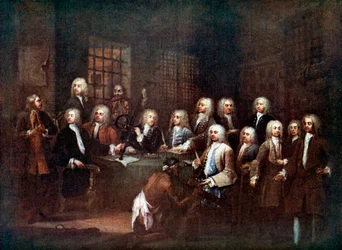 A Committee of the House of Commons at the Fleet Street Prison, London, 1729