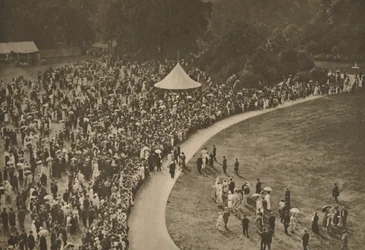 A Glimpse of One of the Annual Royal Garden Parties Among The Timbered Lawns of Buckingham Palace