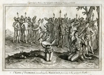 A King of Florida Consulting His Magician Previous to His Going to Battle, c1760