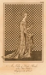 A Lady of High Rank, in Her State Habit, Belonging to the 14th Century