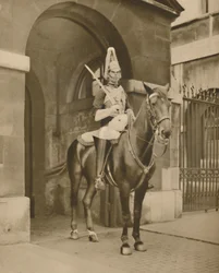 A Living Statue in Whitehall: The Lifeguards Sentry, c1935