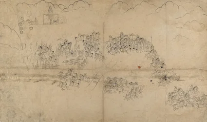 A Maharana and His Retinue Hunting Boar, early 18th century