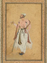 A Mughal courtier, c1575, border added probably 1700s